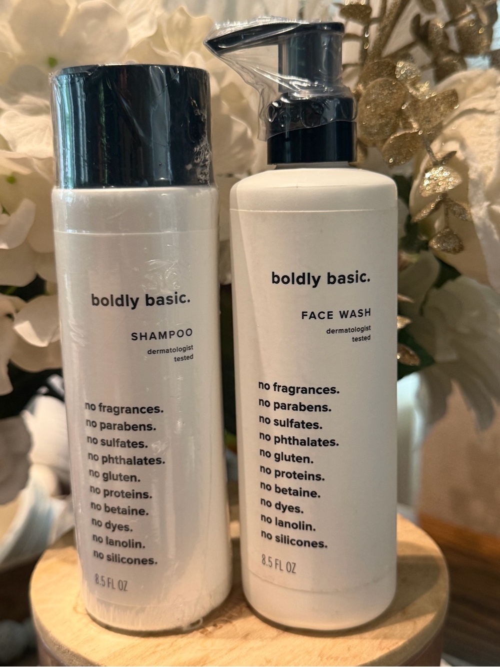 Boldly basic shampoo and face wash clean products